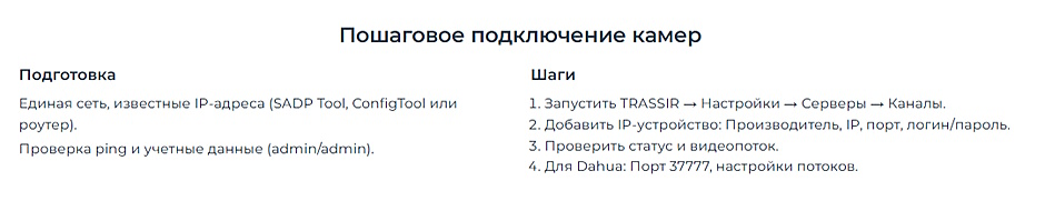 «Зоопарк» камер — как объединить Hikvision, Dahua и HiWatch в одну систему с TRASSIR «Зоопарк» камер — как объединить Hikvision, Dahua и HiWatch в одну систему с TRASSIR