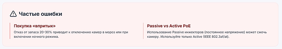 Как рассчитать бюджет PoE-коммутатора для IP-камер: полное руководство Как рассчитать бюджет PoE-коммутатора для IP-камер: полное руководство