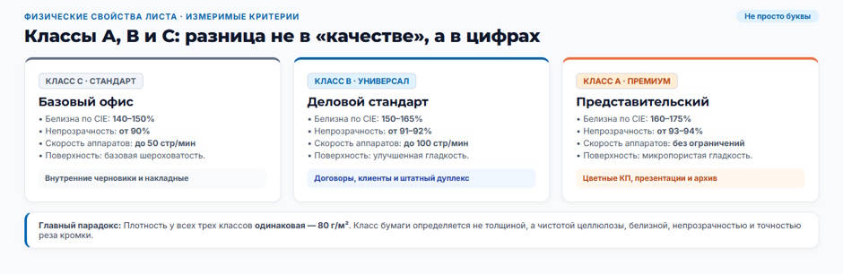 Бумага класса А, В и С: в чём разница на самом деле и за что вы переплачиваете Бумага класса А, В и С: в чём разница на самом деле и за что вы переплачиваете