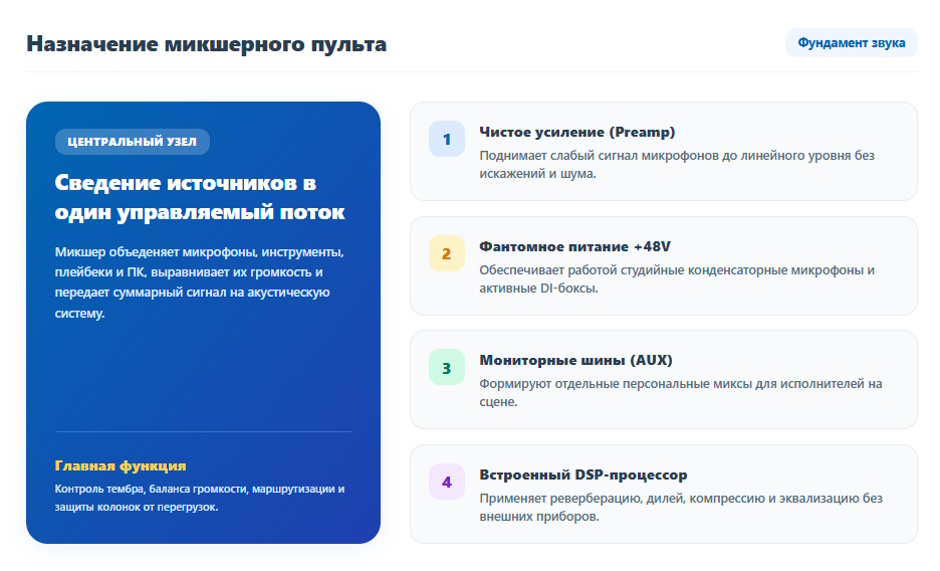 Микшерный пульт: как выбрать для мероприятий и студии