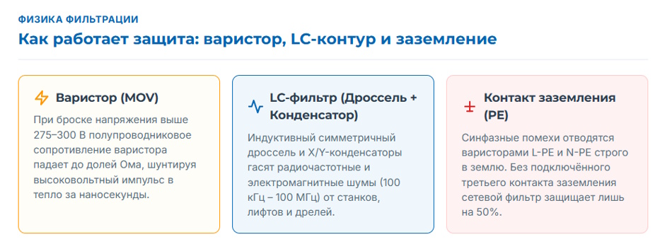 Сетевой фильтр для ПК и техники: как выбрать по защите, току и розеткам в 2026 году Сетевой фильтр для ПК и техники: как выбрать по защите, току и розеткам в 2026 году