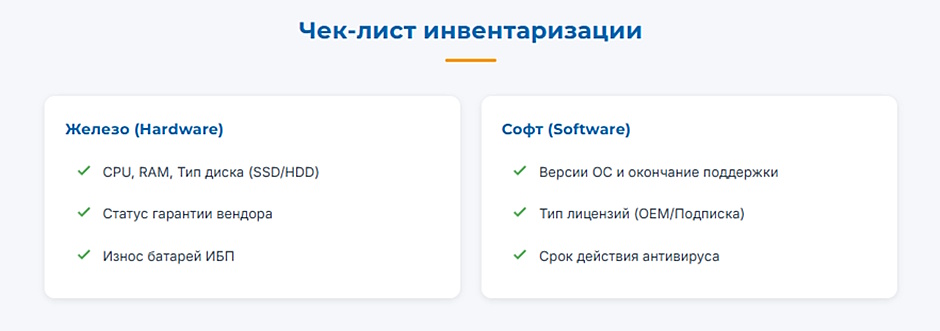 Инвентаризация и апгрейд ИТ-парка — пошаговый план с чек-листом
