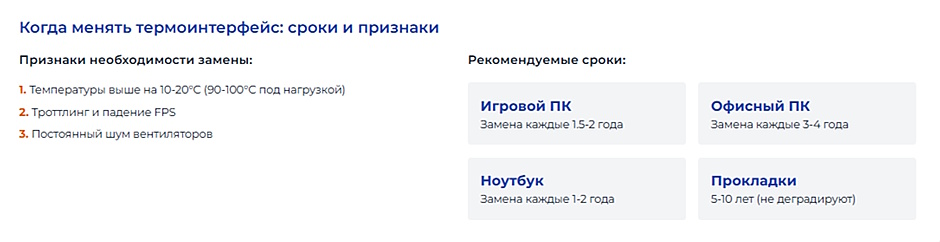 Термопаста и термопрокладки — что выбрать в 2026 г и как часто менять Термопаста и термопрокладки — что выбрать в 2026 г и как часто менять