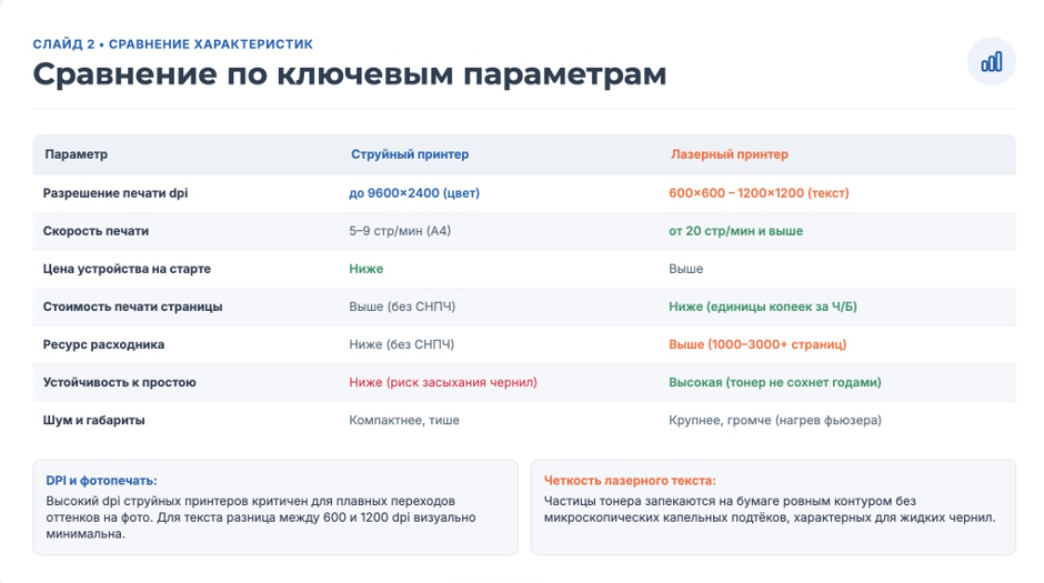Принтер для дома: лазерный или струйный — как выбрать в 2026 году