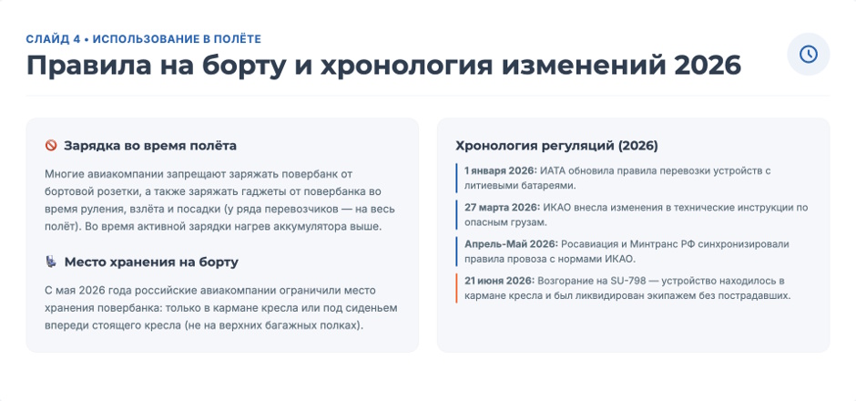 Повербанк в самолёт в 2026 г: что можно брать с собой и по каким правилам