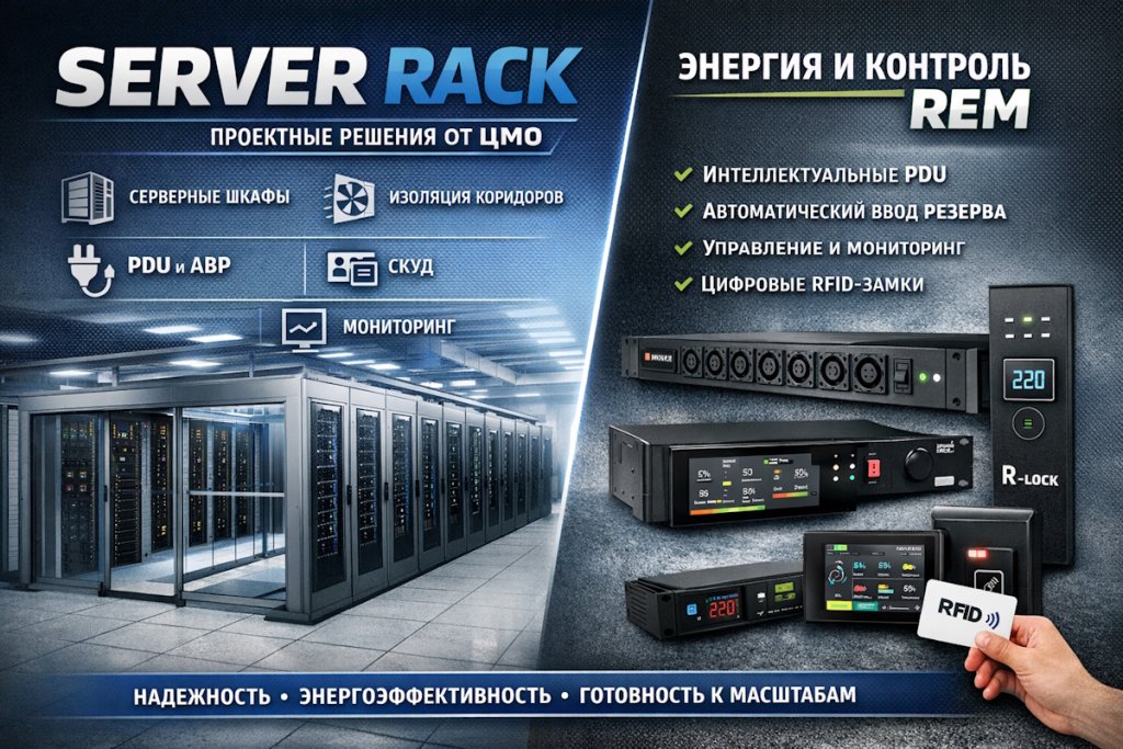 ЦМО представляет серию проектных решений SERVER RACK для современных ЦОД и серверных помещений
