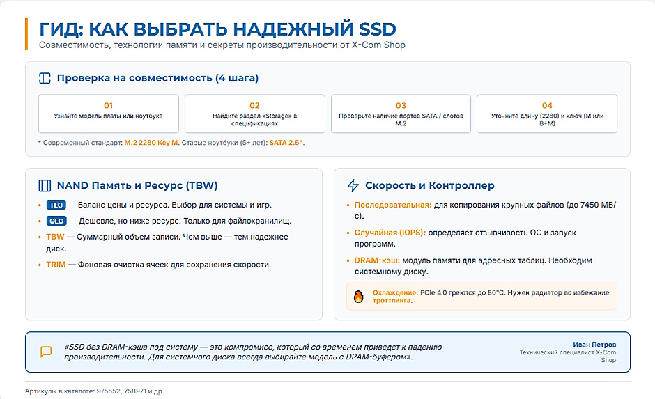 Как выбрать SSD-диск для компьютера или ноутбука