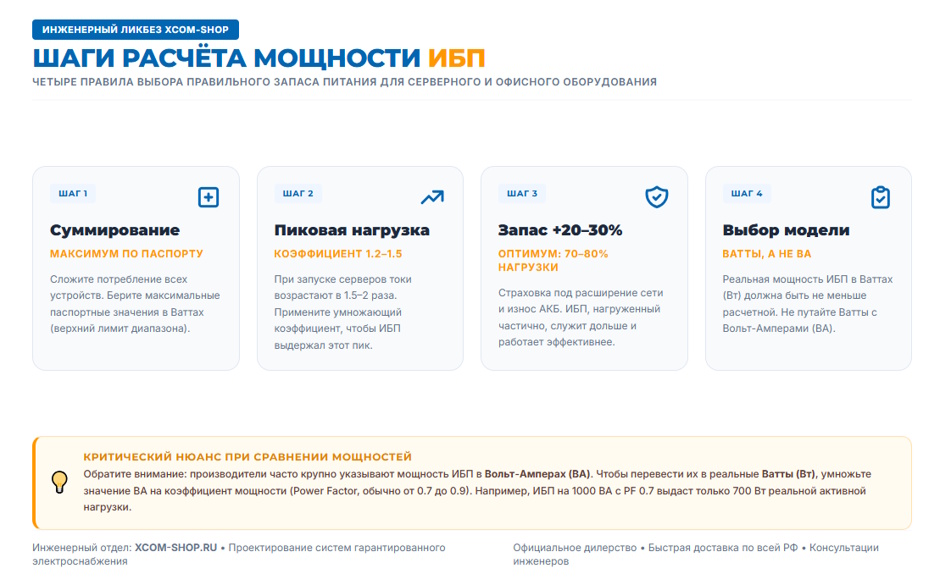 ИБП для серверной: как рассчитать мощность и выбрать топологию On-Line против Line-Interactive