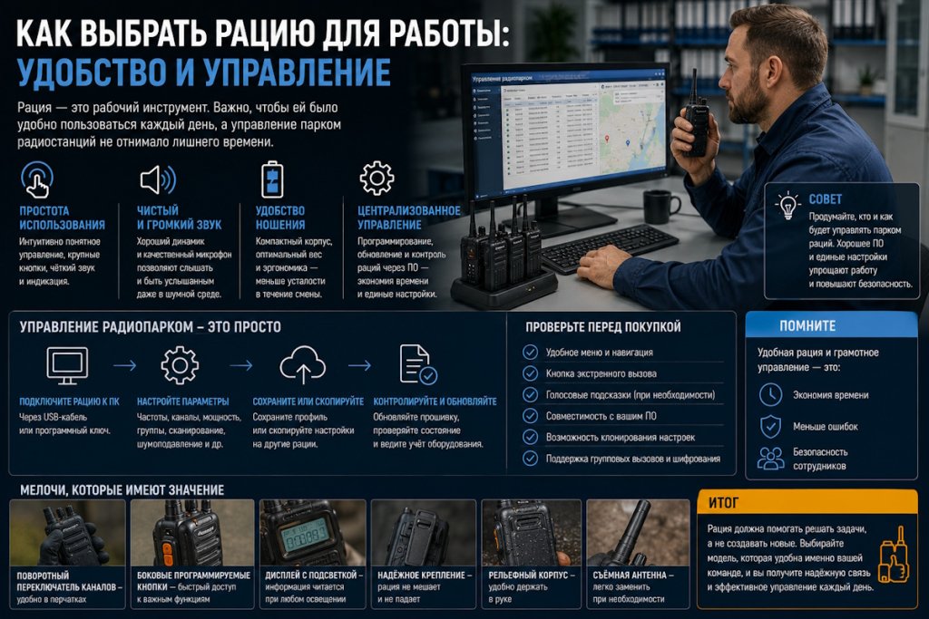 Как выбрать рацию для работы: диапазон, мощность, дальность связи и защита корпуса Как выбрать рацию для работы: диапазон, мощность, дальность связи и защита корпуса