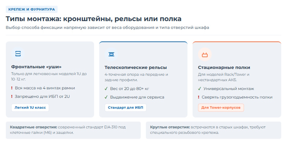 ИБП в стойку: глубина, мощность, тип монтажа и совместимость со шкафом ИБП в стойку: глубина, мощность, тип монтажа и совместимость со шкафом