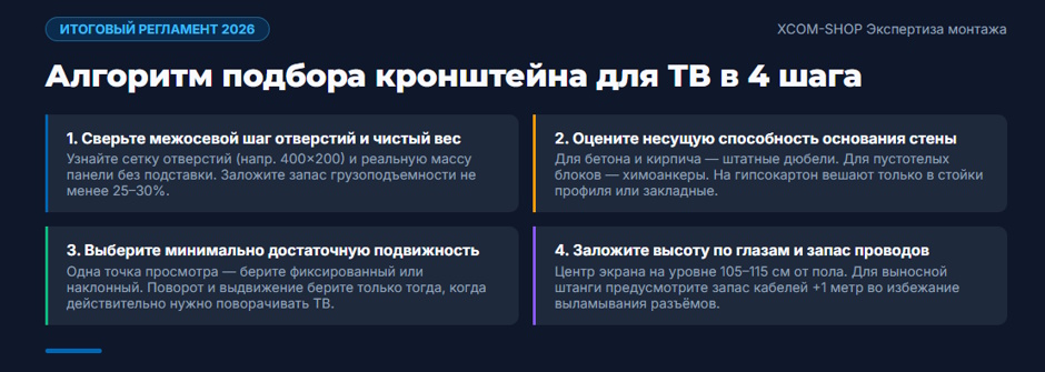 Кронштейн для телевизора: виды, параметры выбора и сценарии установки Кронштейн для телевизора: виды, параметры выбора и сценарии установки