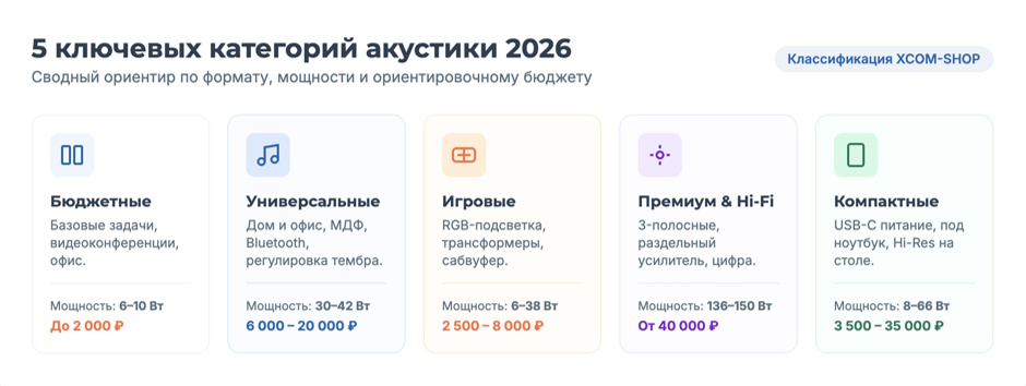 Колонки для компьютера: топ 2026 года по категориям Колонки для компьютера: топ 2026 года по категориям