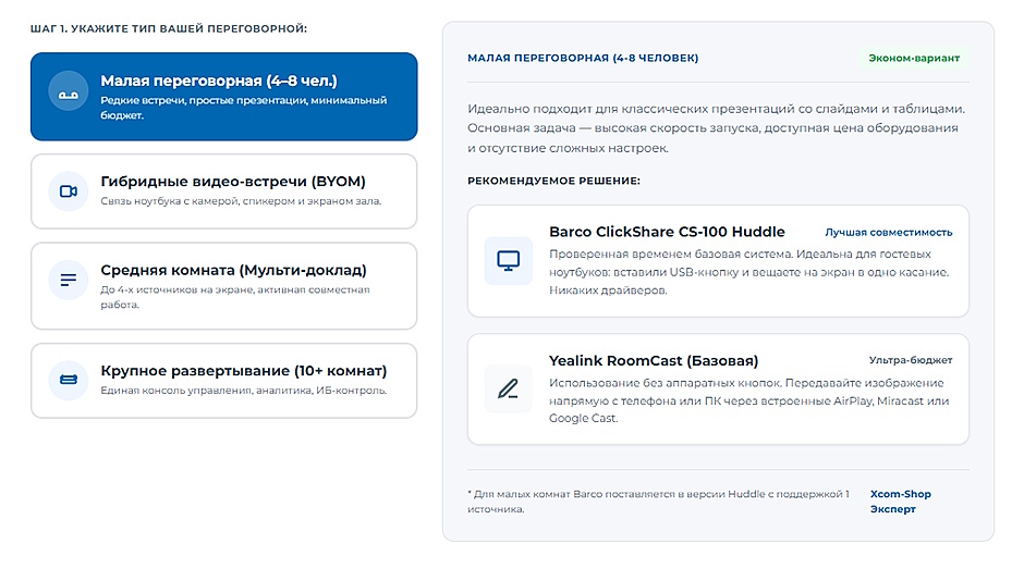 Беспроводная система презентаций для переговорной: ClickShare, Mersive Solstice и Yealink — сравнение 2026