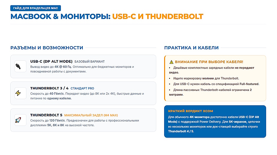 Как выбрать внешний монитор для MacBook в 2026 г: USB-C, мини-LED и HDR Как выбрать внешний монитор для MacBook в 2026 г: USB-C, мини-LED и HDR