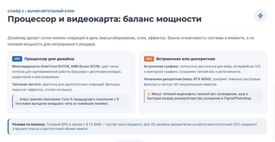 Ноутбук для дизайнера: что важно в железе в 2026 году Ноутбук для дизайнера: что важно в железе в 2026 году
