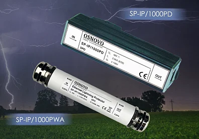 OSNOVO SP-IP/1000PD и SP-IP/1000PWA: грозозащита IP-инфраструктуры в любой сезон